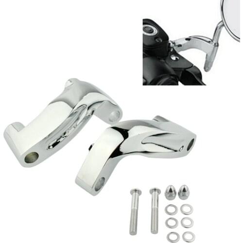 Motorcycle Mirror Riser Relocation Extension Adapter Adaptor Kit Aluminum Mirror Relocation Adapters For Harley 06-14