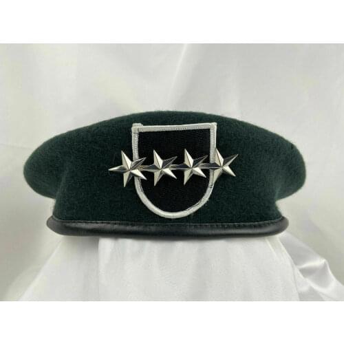 US Army 5th Special Forces Group Green Beret Officer 4 Star General Rank Hat