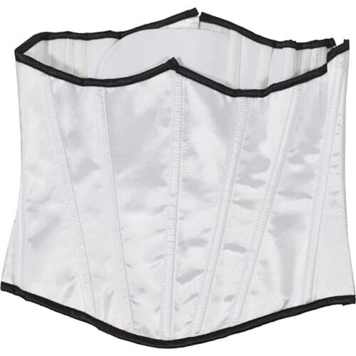 Side Zipper Satin Underbust Corset 2933