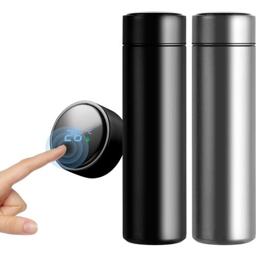 Travel Thermos Cup Stainless Steel Vacuum Flask Smart Temperature Display LED Touch Screen Insulated Water Bottle Tumbler Cup