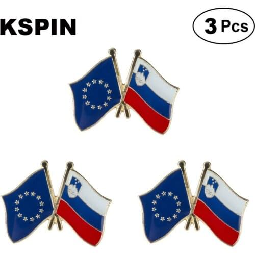 EU & Slovenia Frendship Lapel Pin Brooches Pins Flag badge Brooch Badges
