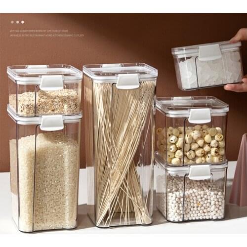 Food Storage Tank Crisper Grains Jars Transparent Sealed Cans Refrigerator Container Box Home Kitchen Tool Organizer Bottles