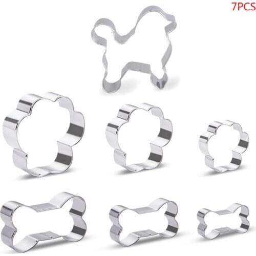 Stainless Steel Pet Dog Bone Paw Cookie Cutter Mold DIY Fondant Pastry Biscuit X4YD