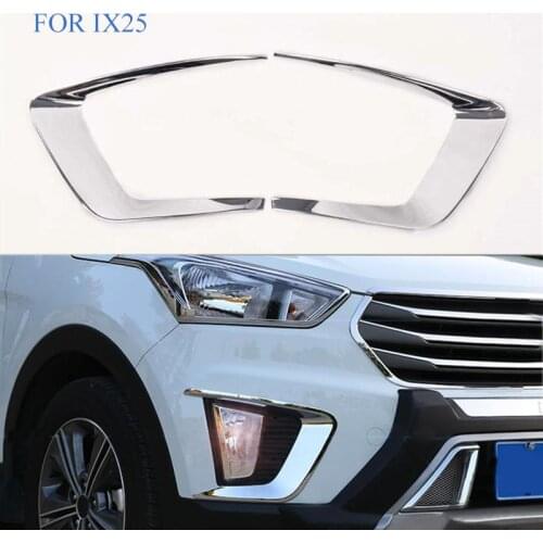 FIT For Hyundai Creta ix25 2015 2016 2017 Chrome Front Rear Reflector Fog Light Lamp Cover Trim Foglight Bumper Molding Garnish
