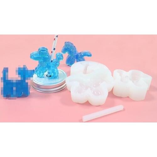 Customized Straw toppers silicone mold balloon horse and balloon dog DIY resin silicone straw toppers mold