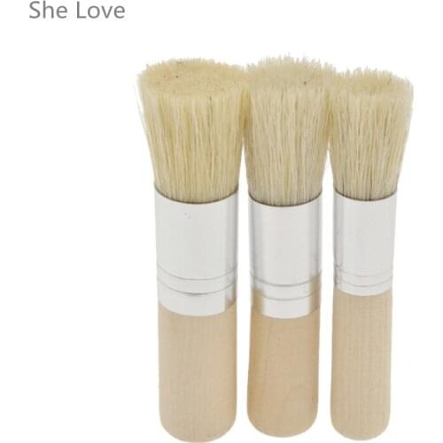 Chzimade 3pcs Stencil Brushes For Crisp Stencil Application Dotting Creating Interesting Textures Pattern Paper Card Decoration