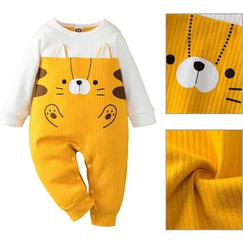 New Baby Spring Autumn Clothing Newborn Infant Baby Girls Boys Romper Cartoon Animals Jumpsuit Long Sleeve Playsuit Clothes