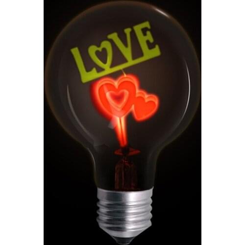 G80 Edison Bulb E27 220V Decorative Novelty Retro Incandescent Bulb Christmas Lampada I LOVE YOU Rose Lamp Holder Night Lights