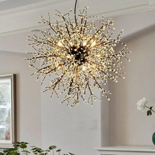 Chandeliers Firework LED Light Stainless Steel Crystal Chandelier Lighting Globe Living Room Bedroom Restaurant Dining Room