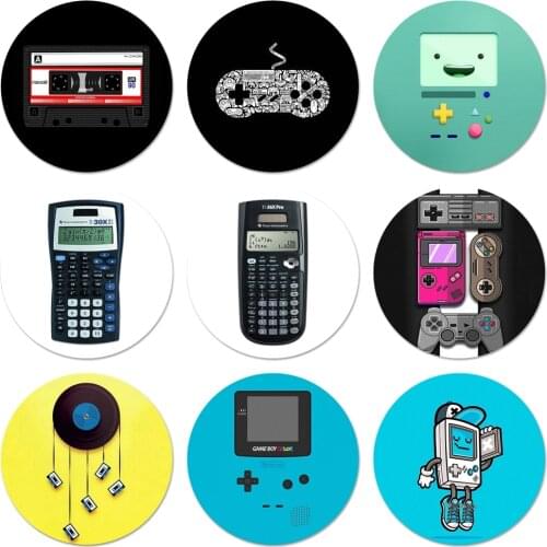 Fashion Gameboy Video tape Icons Pins Badge Decoration Brooches Metal Badges For Backpack Decoration 58mm