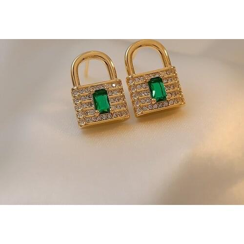 New Fashion High Quality Punk Style Lock Earrings Padlock Pendant Copper Earrings For Women Best Party Daily Gifts Jewelry