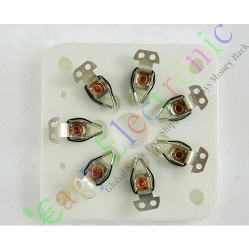 Wholesale and retail 2pc 7pin Ceramic vacuum tube socket valve base Fr 813 FU-13 4B27 5-125B 8001 amp free shipping
