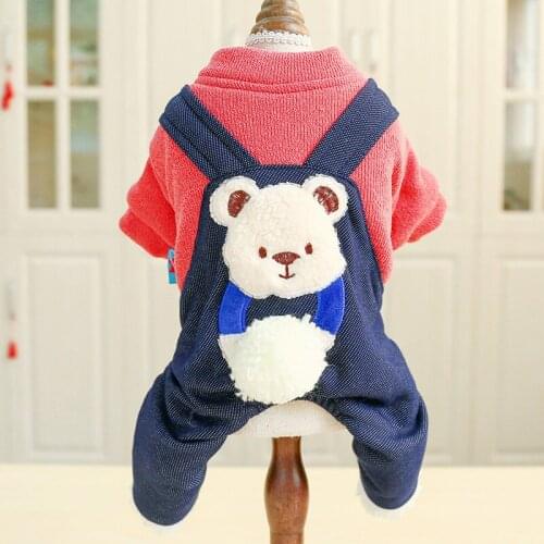 PETCIRCLE Dog Four-legged Clothes Teddy Pomeranian Autumn And Winter Thickening Fleece Pet Clothes Winter Warm Clothing