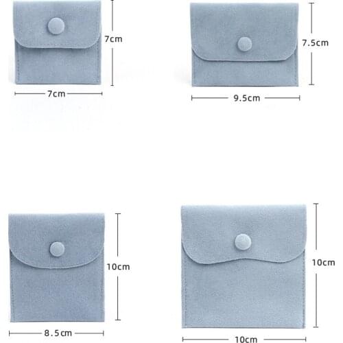 Factory Price Thicken Travel Storage Bag Snap Button Jewelry Bag Flannel Bag Ring Earring Necklace Bag Small Jewelry Storage Bag