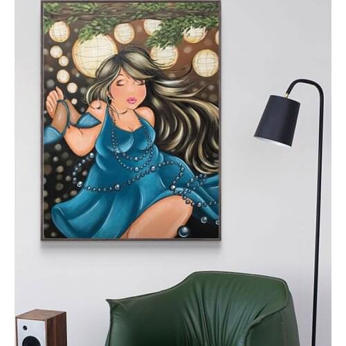 Full Square Round Diamond 5D DIY diamond Painting Fat Lady Cartoon Embroidery Rhinestone Cross stitch Mosaic Picture Home Decor