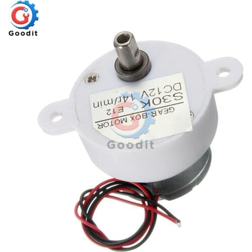 Electric Brushless Motor DC 12V High Torque Gear Motor Geared Box S30K Reduction Motor 14RPM 2 Wires for Electronic Toys Fan