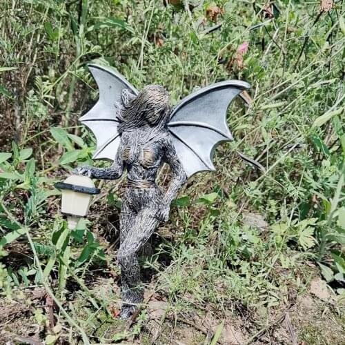 Garden Decor Fairy Figurine Statue Luminous Landscape Light Decoration