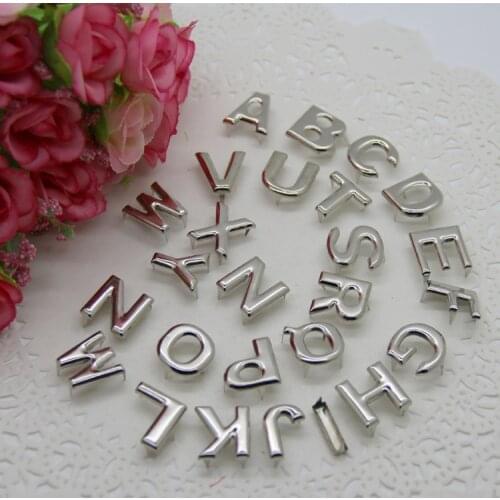 Silver Letter alphabet Nail Head Punk Studs and Goth Spikes Claw Leather Craft 15mm ( Mention the Letter when u place order)