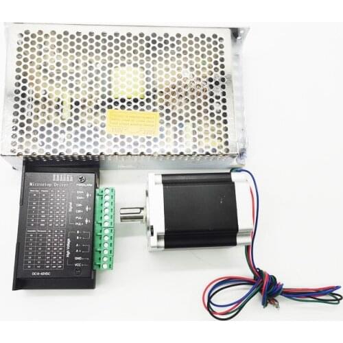 Nema23 57*76mm 1.8Nm 6.35/8/11mm Shaft 2PH Stepper Motor+TB6600Driver 200W DC 24V+Power Supply Kit for Carving Machine