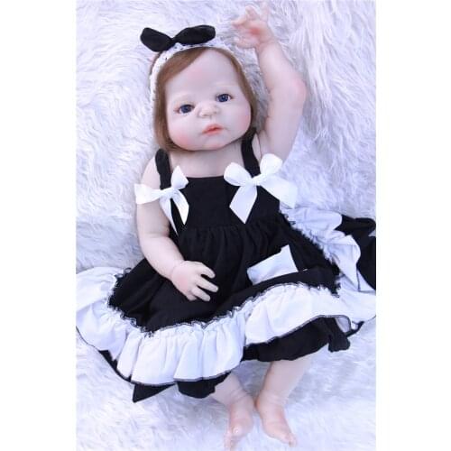 22 inches New arrival Handmade Silicone vinyl Lifelike toddler Baby Bonecas girl kid doll bebe reborn menina de silicone 55cm