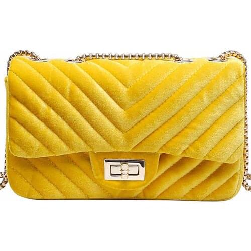 Womens Brand Shoulder Bags Female Fashion Velvet Crossbody Bag Simplicity Chain Handbags For Ladies Shopper High Quality Flaps