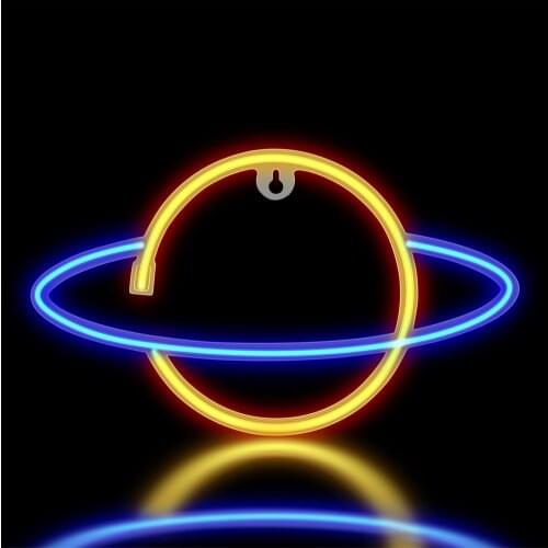 Planet LED Neon Light Colorful Rainbow Neon Lamp for Room Home Party Wedding Decoration Gift Neon Lamp for Dropshipping