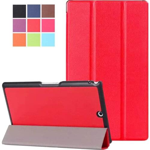 Slim Magnetic Smart Sleep Flip Stand Leather Cover Funda Case For Sony Xperia Z3 Tablet Compact SGP621 SGP641 SGP611 +Film +Pen