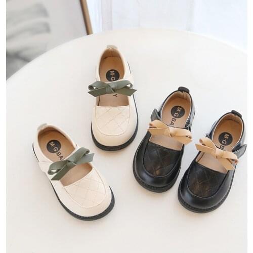 Spring Girls Leather Shoes Fashion Solid Color Baby Girl Shoes Pliad Kids Sneakers Soft Bottom Toddler Shoes Size 21-30 D12294