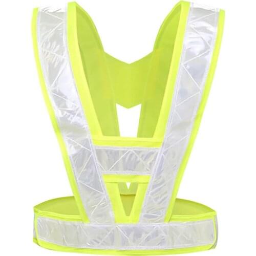 V-Shaped Reflective Cycling Vest Traffic Safety Bicycle Reflective Warning Vests Luminous Waistcoat For Outdoor Riding Vests