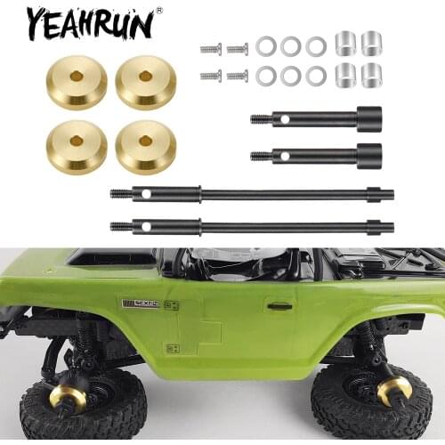 YEAHRUN 1/24 RC Crawler Car Parts Steel Stub Axles Joint CVD Drive Shaft with Brass Weights for Axial SCX24 90081 Accessories