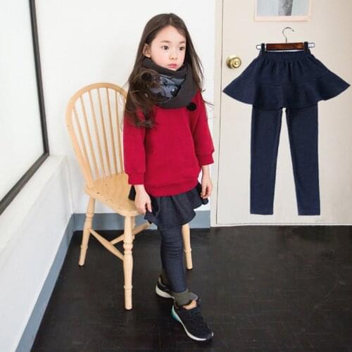 Retail 1pc Girls' Leggings Toddler Girl Winter Clothes Plus Velvet Children Skirt Pants Girls Skirt-pants Cake Skirt Girl Pants