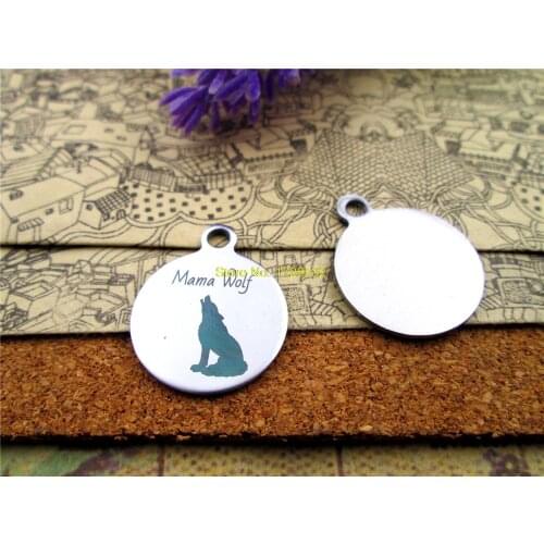 10pcs--stainless steel charms"tmama wolf"5 style for choosing DIY Charms Pendants