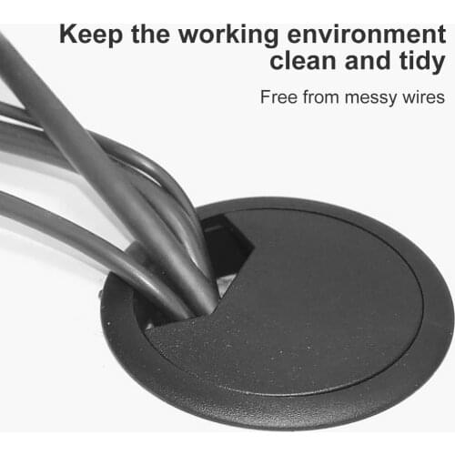 10pcs Desk Cord Grommet ABS Computer Cable Hole Cover Movable Round Desk Cord Hole Cover Plastic Computer Grommet