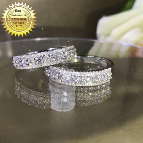 100%18K goldr ring moissanite ring Engagement&Wedding Jewellery with certificate 007