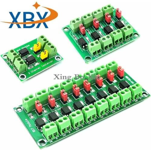 2PCS 817 optocoupler 2/4/8-way voltage isolation board voltage control switching module drive module optical isolation module