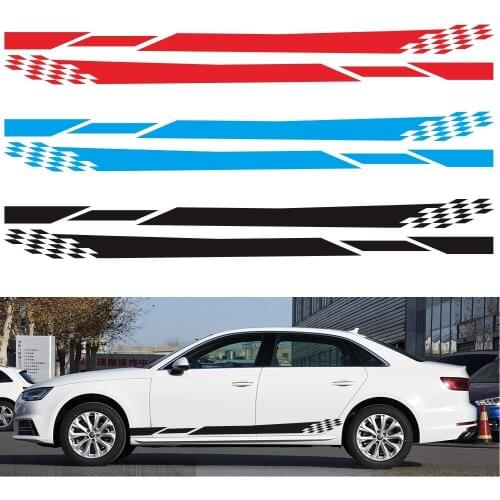 2-piece car side stripe graphic car sticker side skirt vinyl decals racing sport fun decoration car DIY body car accessories