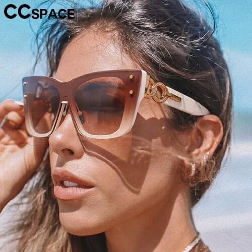 53689 Brand Design Cat Eye Square Ladies Sunglasses Decorative Fashion Womens Shades UV400