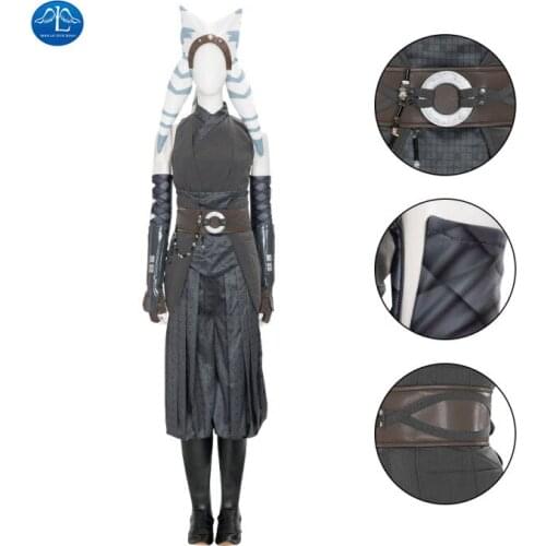 Ahsoka Tano Cosplay Costume Outfit Halloween Woman Suit Custom Made Free Shipping Cloak