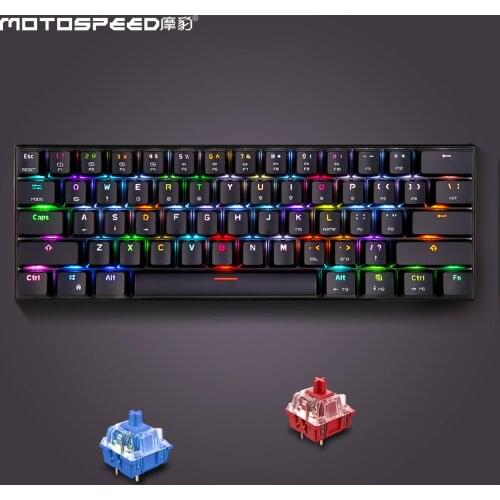 Motospeed Wireless Bluetooth Mechanical Keyboard RGB 61 Keys Layout NKRO Type-C Mechanical Gaming Blue Red Switch For Tablets