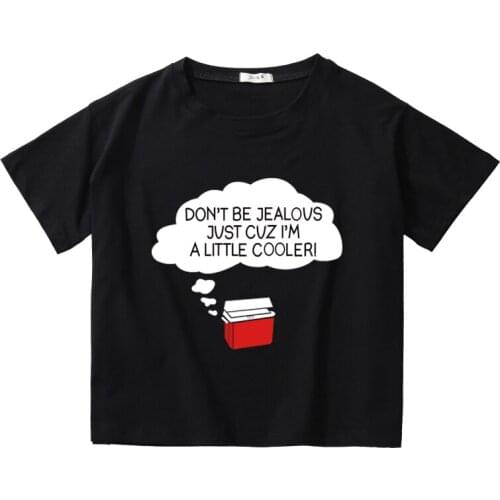 Funny Letter Printing Women Summer Tees Breathable Cotton High Quality Tops Girls O-Neck T-Shirt Kids Short Sleeve Clothing