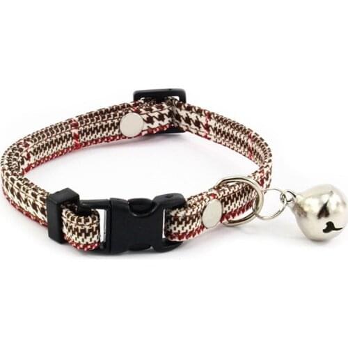 Houndstooth Collar for Small Dogs with Bell Fashion Dog Collar For Puppies Cats Female Dog Accessories Pet Products