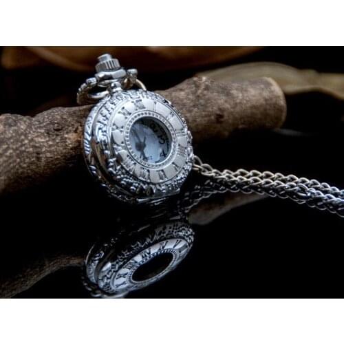 New style antique silver Roman numerals pocket watches neckalce best gift 10pcs/lot free shipping