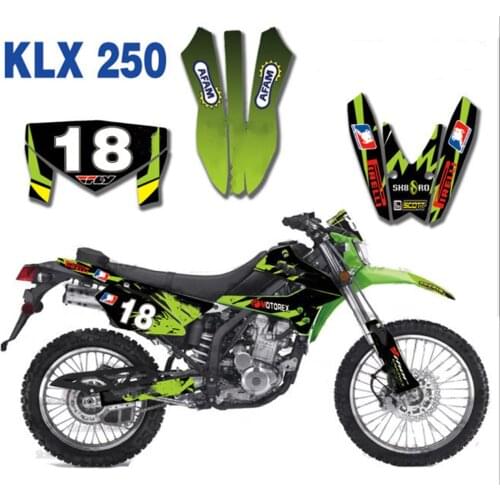 TEAM Customized GRAPHICS DECALS STICKERS Kits For Kawasaki KLX250 KLX 250 2008 2009 2010 2011 2012 2013 2014 2015 2016 2017 2018