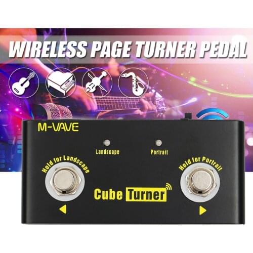 CUVAVE Cube Turner Wireless Page Turner Pedal BT Rechargeable 48 Hours Working Time Compatible with iPad iPhone Android Mini