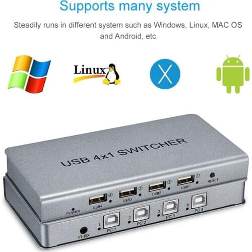 4 ports USB KVM Synchronous Controller support IR remote control control 4 computer at same time