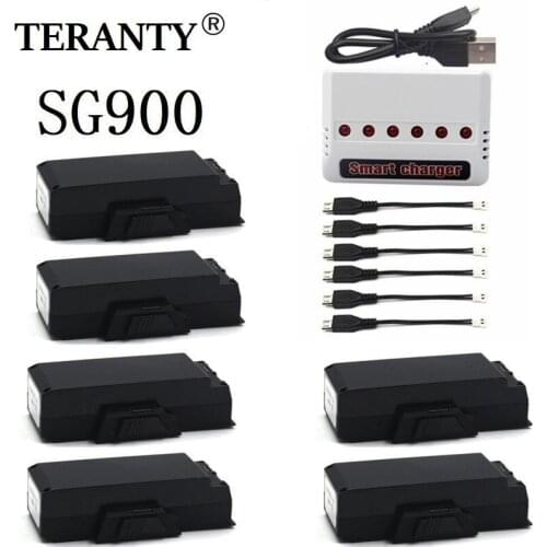3.7V 2200mAh Lipo Battery and (6-in-1) Charger For SG900 F196 X196 X192 RC Drone Quadcopter Spare Part 3.7v Rechargeable Battery