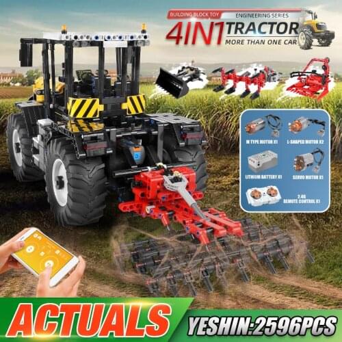 MOULD KING 17019 APP High-Tech Car The MOC-25371 RC Motorized Tractor Fastrac 4000er Set Building Block Kids Christmas Toys Gift