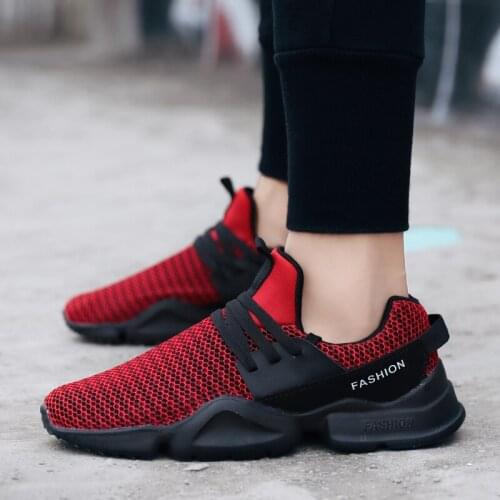 2019 Breathable Men Casual Male Shoes High Quality Comfortable Non-slip Soft Mesh Adult Red Black White Men Shoes Size 7-10.5