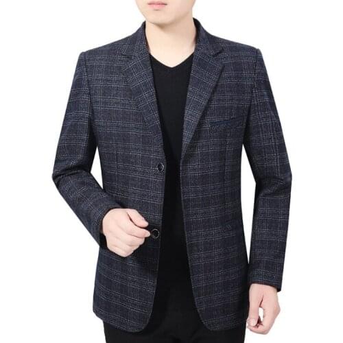 New Mens lattice Suit Jackets Spring Autumn Slim Fit Suit Blazer Stylish Formal England Suit Jackets Male Casual Blazers