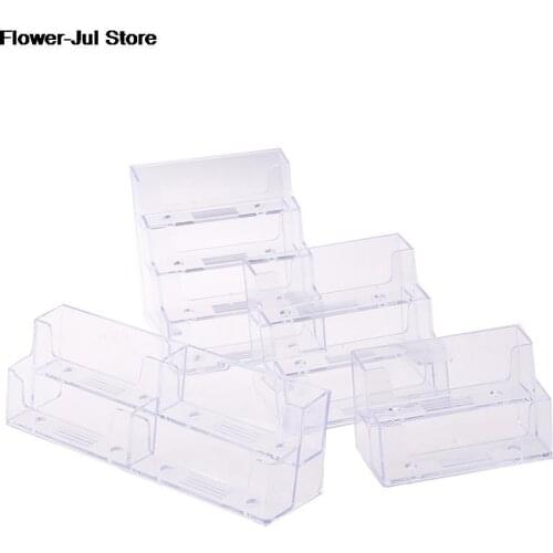 Desktop Office Business Card Holder Stand Clear Transparent Acrylic Counter Top Display Stand Desk Accessories